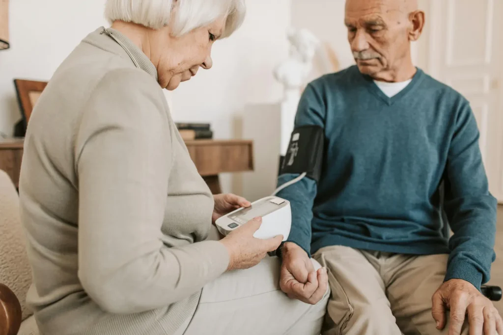 Man having his blood pressure recorded